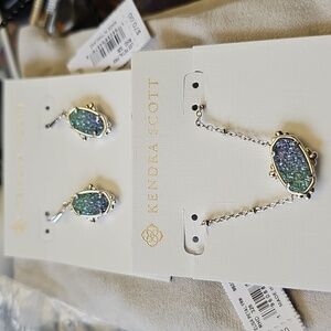Kendra Scott Petal Lee & Blue And Green Druzy set